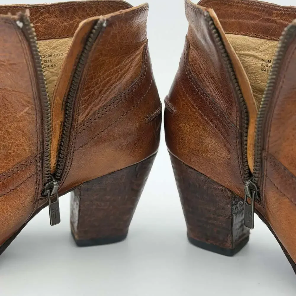 Frye Renee Seam Short Leather Ankle Boots